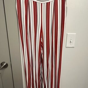 Striped Red and White Women's Jumpsuit